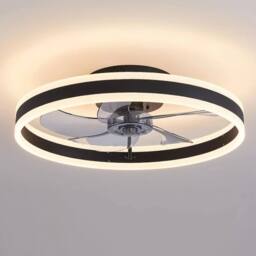 FLAVORA Dimmable LED Ceiling Fan Light With Remote Control in Black - thumbnail 6