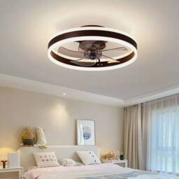 FLAVORA Dimmable LED Ceiling Fan Light With Remote Control in Black - thumbnail 2