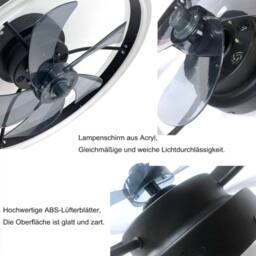 FLAVORA Dimmable LED Ceiling Fan Light With Remote Control in Black - thumbnail 3