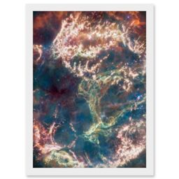 Artery8 NASA James Webb Telescope Cassiopeia A In Detail Artwork Framed Wall Art Print A4 in White - thumbnail 1