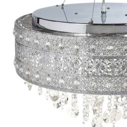 Wyld and Coco Crystal Chandelier Pendant Lamp Silver Chrome Finish - thumbnail 4