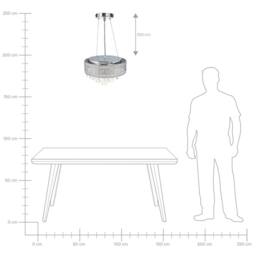 Wyld and Coco Crystal Chandelier Pendant Lamp Silver Chrome Finish - thumbnail 7