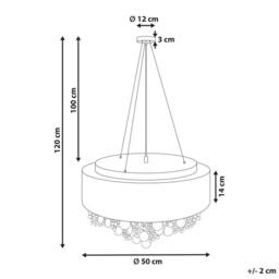 Wyld and Coco Crystal Chandelier Pendant Lamp Silver Chrome Finish - thumbnail 3