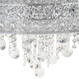 Wyld and Coco Crystal Chandelier Pendant Lamp Silver Chrome Finish - thumbnail 5