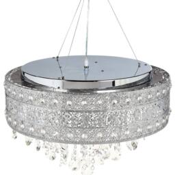 Wyld and Coco Crystal Chandelier Pendant Lamp Silver Chrome Finish - thumbnail 2
