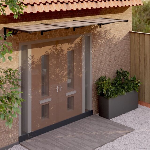 Berkfield Home Door Canopy Black 297.5x90 cm Polycarbonate - image 1