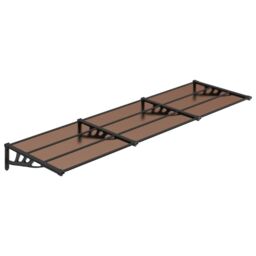 Berkfield Home Door Canopy Black 297.5x90 cm Polycarbonate - thumbnail 2