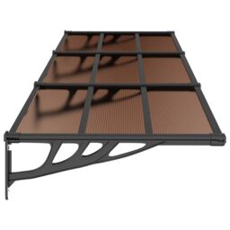 Berkfield Home Door Canopy Black 297.5x90 cm Polycarbonate - thumbnail 4