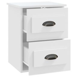 Berkfield Home Wall-mounted Bedside Cabinet White 41.5x36x53cm - Size: 41.5x36x53 cm - thumbnail 6
