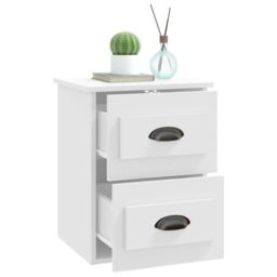 Berkfield Home Wall-mounted Bedside Cabinet White 41.5x36x53cm - Size: 41.5x36x53 cm - thumbnail 5