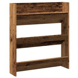 Berkfield Home Wall Shoe Cabinet Old Wood 80x18x90 cm Engineered Wood in Brown - Size: 80 x 18 x 90 cm - thumbnail 2