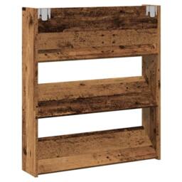Berkfield Home Wall Shoe Cabinet Old Wood 80x18x90 cm Engineered Wood in Brown - Size: 80 x 18 x 90 cm - thumbnail 6