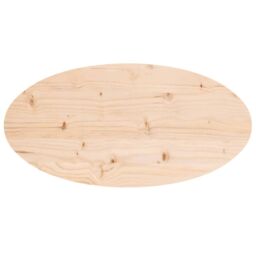 Berkfield Home Table Top 70x35x2.5 cm Solid Wood Pine Oval in Brown - thumbnail 4