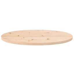 Berkfield Home Table Top 70x35x2.5 cm Solid Wood Pine Oval in Brown - thumbnail 3