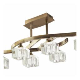 Netlighting Cuadrax Telescopic Semi Flush 6 Light G9 Antique Brass in Bronze - thumbnail 4