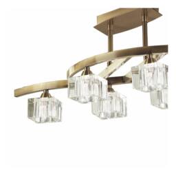 Netlighting Cuadrax Telescopic Semi Flush 6 Light G9 Antique Brass in Bronze - thumbnail 5