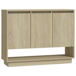 Berkfield Home Sideboard Sonoma Oak 97x31x75 cm Engineered Wood in Beige - Size: 97 x 31 x 75 cm - thumbnail 3