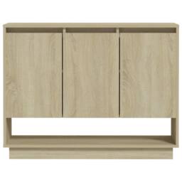 Berkfield Home Sideboard Sonoma Oak 97x31x75 cm Engineered Wood in Beige - Size: 97 x 31 x 75 cm - thumbnail 5