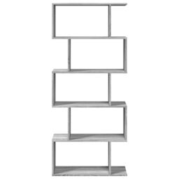 Berkfield Home Room Divider Bookcase 5-Tier Grey Sonoma 70x24x161 cm Engineered Wood - Size: 70 x 24 x 161 cm - thumbnail 5