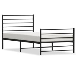 Berkfield Home Metal Bed Frame with Headboard & Footboard Black 90x200 cm - thumbnail 2