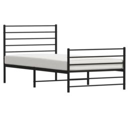 Berkfield Home Metal Bed Frame with Headboard & Footboard Black 90x200 cm - thumbnail 4