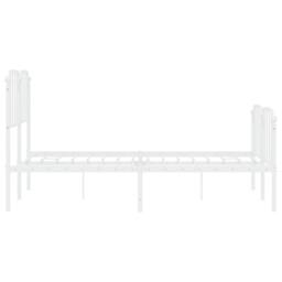 Berkfield Home Metal Bed Frame with Headboard & Footboard White 140x190 cm - thumbnail 6