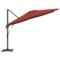 Berkfield Home Cantilever Roma Parasol Terracotta 286x285x265 cm Aluminium in Red - Size: 286 x 285 x 265 cm - thumbnail 6