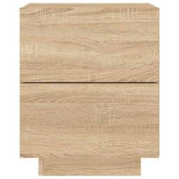 Berkfield Home Bedside Cabinets with LED Lights 2 pcs Sonoma Oak Engineered Wood in Light Tan - thumbnail 8