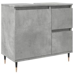 Berkfield Home Bathroom Cabinet Concrete Grey 65x33x60 cm Engineered Wood - Size: 65 x 33 x 60 cm - thumbnail 2