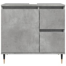 Berkfield Home Bathroom Cabinet Concrete Grey 65x33x60 cm Engineered Wood - Size: 65 x 33 x 60 cm - thumbnail 4
