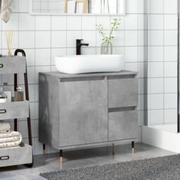 Berkfield Home Bathroom Cabinet Concrete Grey 65x33x60 cm Engineered Wood - Size: 65 x 33 x 60 cm - thumbnail 3