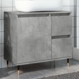 Berkfield Home Bathroom Cabinet Concrete Grey 65x33x60 cm Engineered Wood - Size: 65 x 33 x 60 cm - thumbnail 1