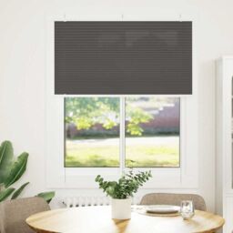 Berkfield Home Pleated Blind Black 110x150 cm Fabric Width 109.4 cm Polyester - thumbnail 2