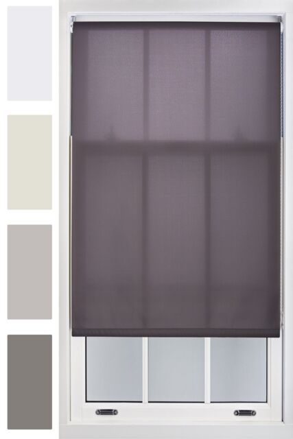 Furnished Daylight Roller Blind Trimmable Light Filtering Sheer Window Blinds in Dark Grey - Size: 80 cm width x 210 cm drop - image 1