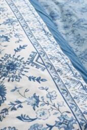 Catherine Lansfield 'Zoukara Floral' Reversible Duvet Cover Set in Blue - Size: Double - thumbnail 4