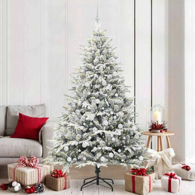 Berkfield Home Artificial Pre-lit Christmas Tree with Ball Set Green 210 cm - image 1
