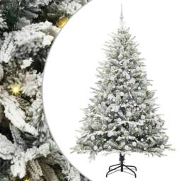 Berkfield Home Artificial Pre-lit Christmas Tree with Ball Set Green 210 cm - thumbnail 2