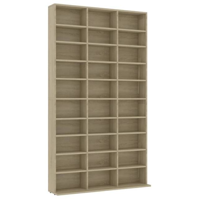 Berkfield Home CD Cabinet Sonoma Oak 102x16x177.5 cm Engineered Wood in Brown - image 1