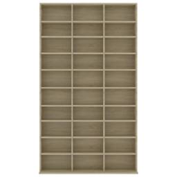 Berkfield Home CD Cabinet Sonoma Oak 102x16x177.5 cm Engineered Wood in Brown - thumbnail 4