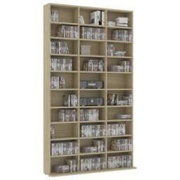 Berkfield Home CD Cabinet Sonoma Oak 102x16x177.5 cm Engineered Wood in Brown - thumbnail 3