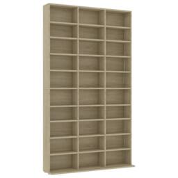 Berkfield Home CD Cabinet Sonoma Oak 102x16x177.5 cm Engineered Wood in Brown - thumbnail 1