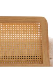 Living and Home White Teddy Fur Rattan Armrest Sofa Cushioned Armchair - thumbnail 9