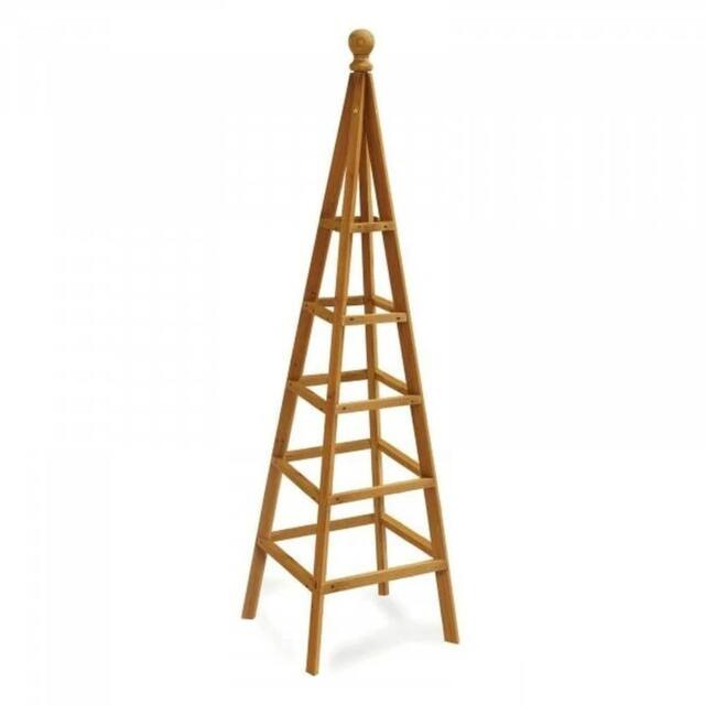 Havendro Garden Obelisk Heavy Duty Plant Support Climbing Frame Pyramid Wood in Brown - image 1