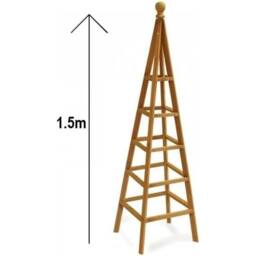 Havendro Garden Obelisk Heavy Duty Plant Support Climbing Frame Pyramid Wood in Brown - thumbnail 2