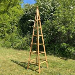 Havendro Garden Obelisk Heavy Duty Plant Support Climbing Frame Pyramid Wood in Brown - thumbnail 5