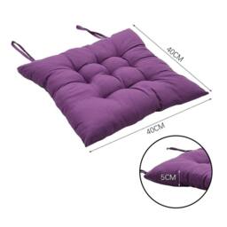 KORVIXA Set of 4 Chair Seat Pads Cushions Tie in Purple - Size: 125 cm x 150 cm - thumbnail 2