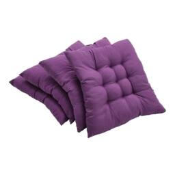 KORVIXA Set of 4 Chair Seat Pads Cushions Tie in Purple - Size: 125 cm x 150 cm - thumbnail 1