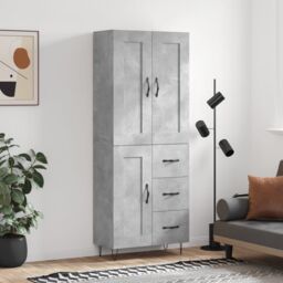 Berkfield Home Highboard Concrete Grey 69.5x34x180 cm Engineered Wood - thumbnail 1