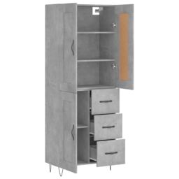 Berkfield Home Highboard Concrete Grey 69.5x34x180 cm Engineered Wood - thumbnail 4