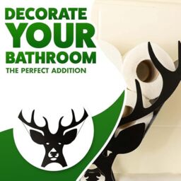 Marco Paul Stag Bathroom Toilet Roll Holders Bathroom Storage 28cm in Black - thumbnail 4